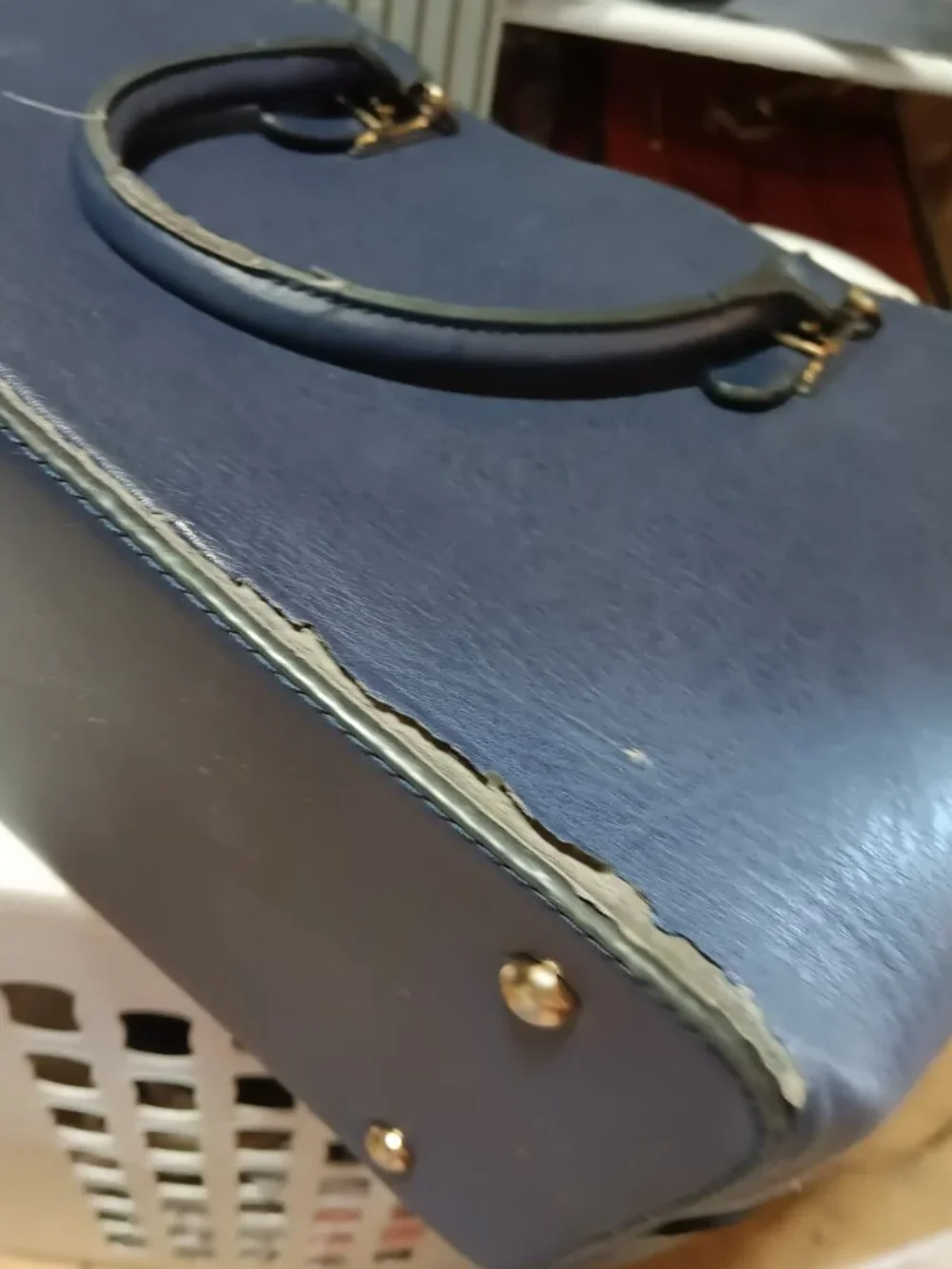 Ivanlka Trump Navy Blue Satchel